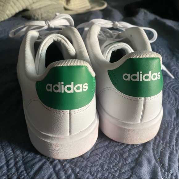 White Green Adidas Advantage 2.0 Classic Sneaker 9 Cloudfoam Comfort Preppy - Picture 9 of 13